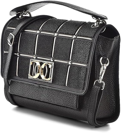 Bolsa Cuadra Dama Piel Mantarraya Negra BOD0BMA