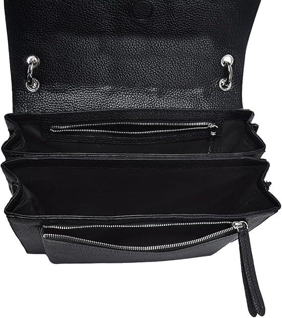 Bolsa Cuadra Dama Piel Mantarraya Negra BOD0BMA
