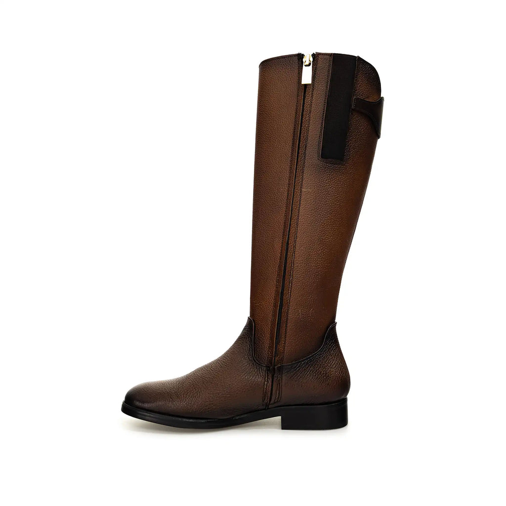 Bota Cuadra Mujer Piel Venado Ecuestre Café 08TVNTO Original