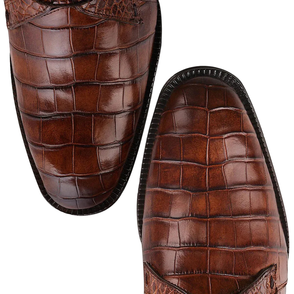 Mocasines Cuadra Oxford Piel Alligator Hombre D99LPLP