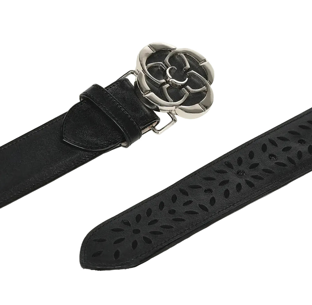Cinturón Cuadra Dama Piel de Bovino Negro CDA47RS