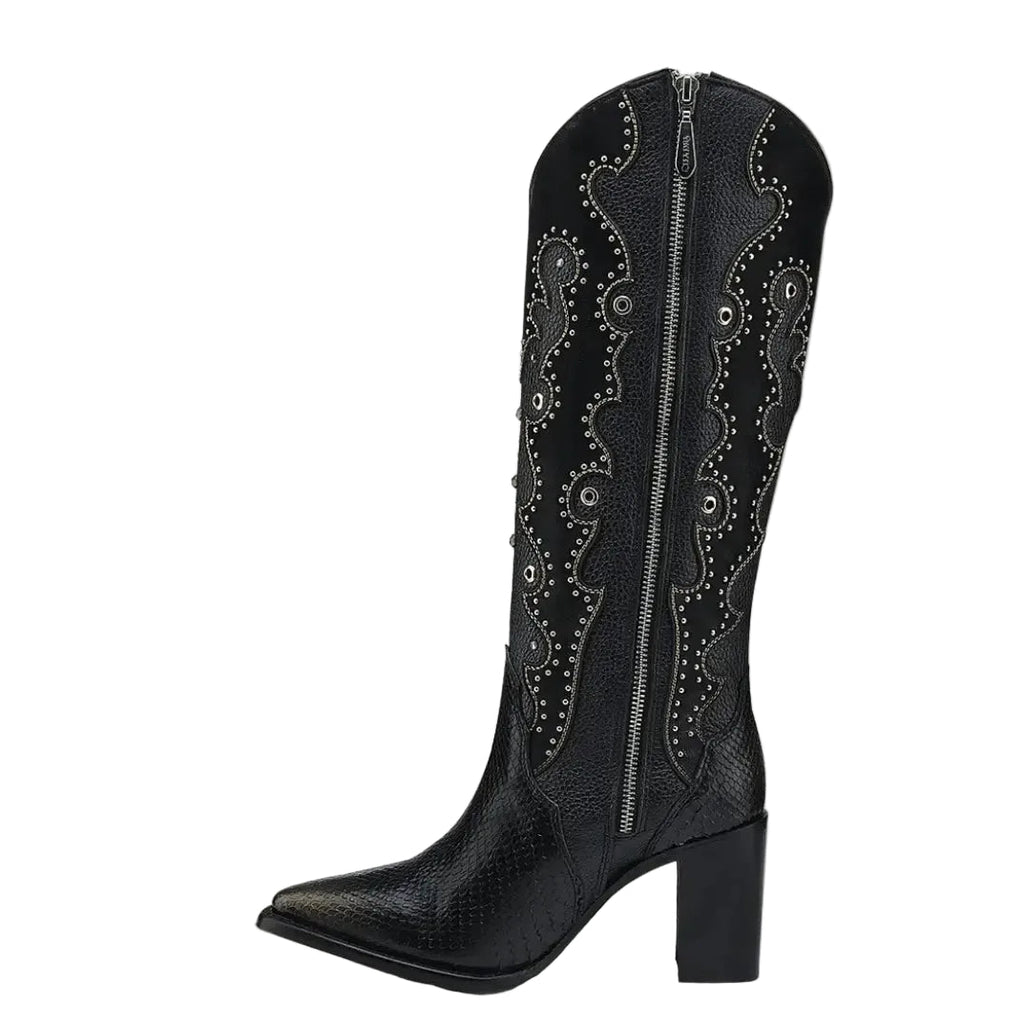 Botas Cuadra Dama Piel de Pitón Original con Cristal 4I14PH