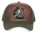 Cuadra Gorra Verde en Piel Genuina con Diseño de Cocodrilo Verde S/t Geométrico