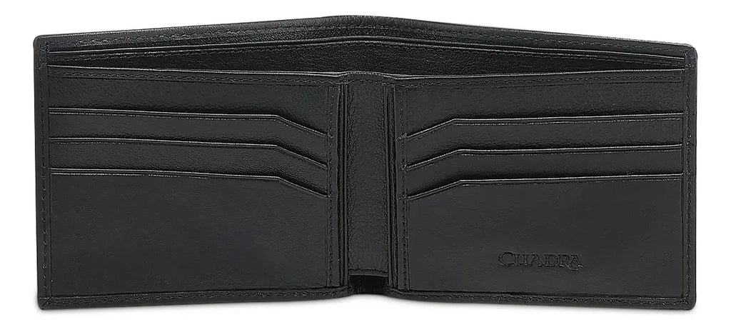 Cuadra Cartera de Caballero en Piel de Pitón Negro Diseño de la Tela Liso