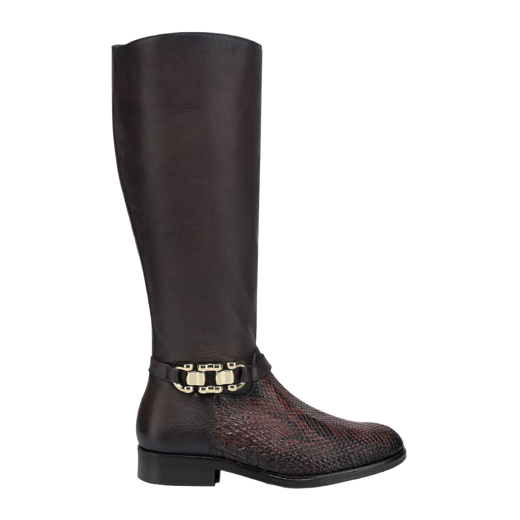 Bota Cuadra Mujer Piel Pitón Chocolate 23TPMBD Original