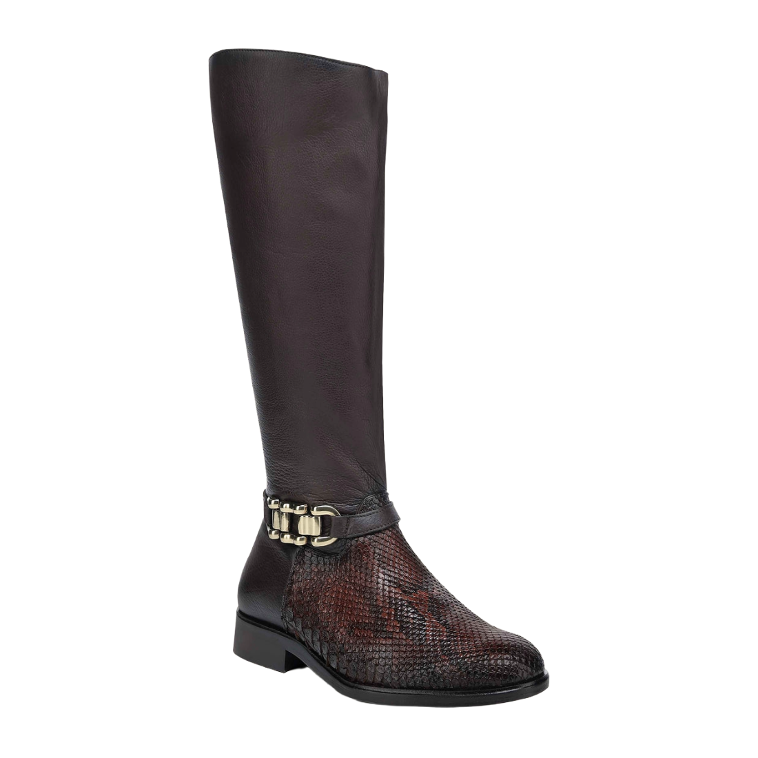 Bota Cuadra Mujer Piel Pitón Chocolate 23TPMBD Original