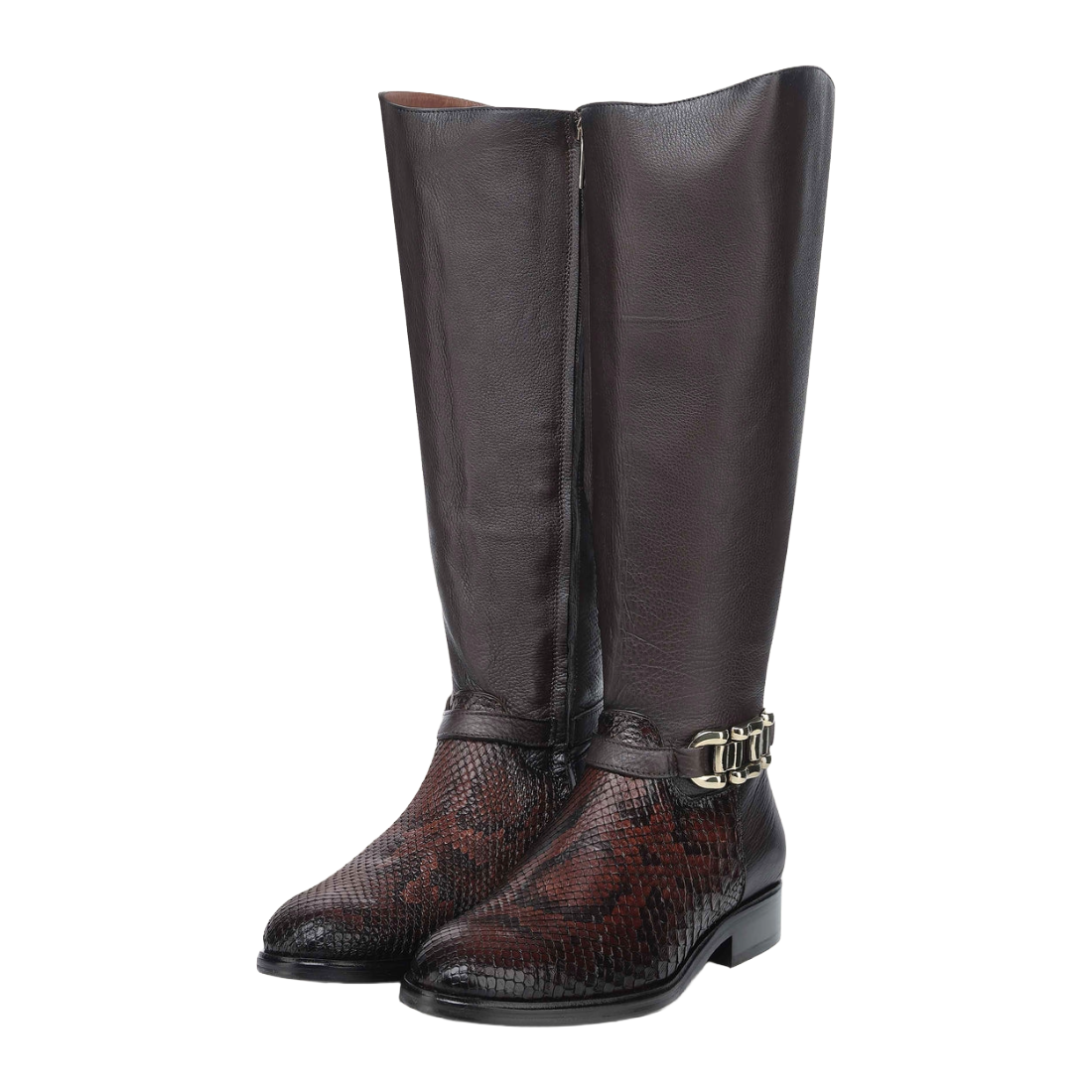 Bota Cuadra Mujer Piel Pitón Chocolate 23TPMBD Original