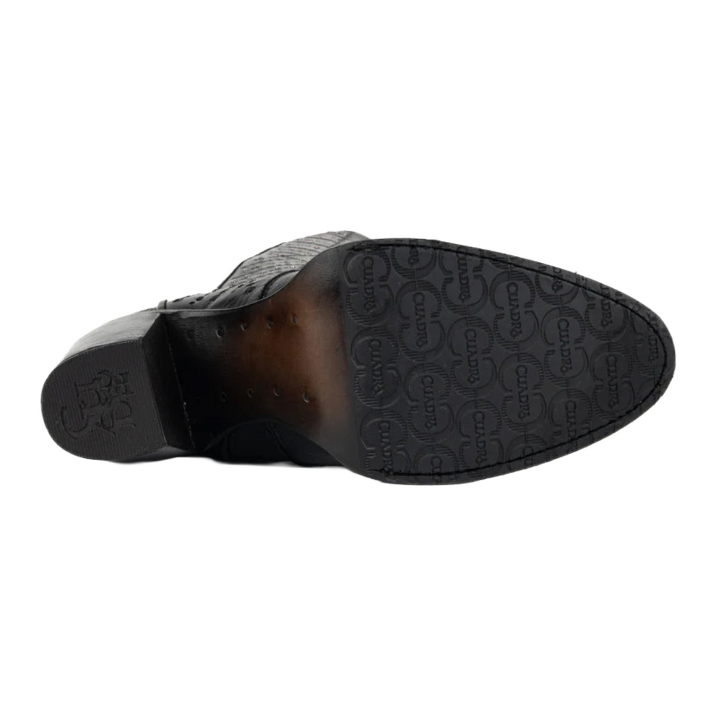Bota Negra de Piel de Bovino Cuadra para Mujer - 4V24RS