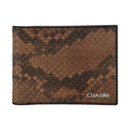Cuadra Billetera de Hombre en Piel de Pitón Chocolate Color Marrón Liso